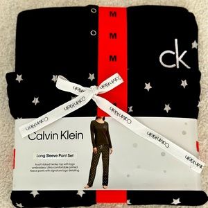 Calvin Klein Long Sleeve Pant Set, Black, Size M, NWT